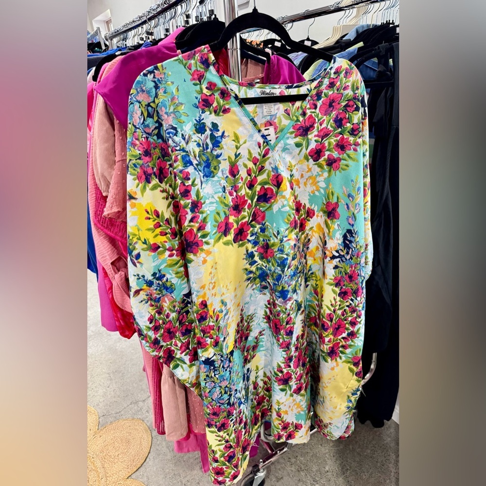 Multicolor Floral V-Neck Dress - Picture 1 of 1